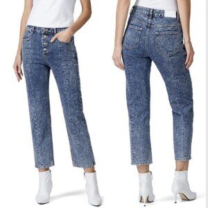 SJYP button fly Rigid Washed Straight Leg Jeans 30422